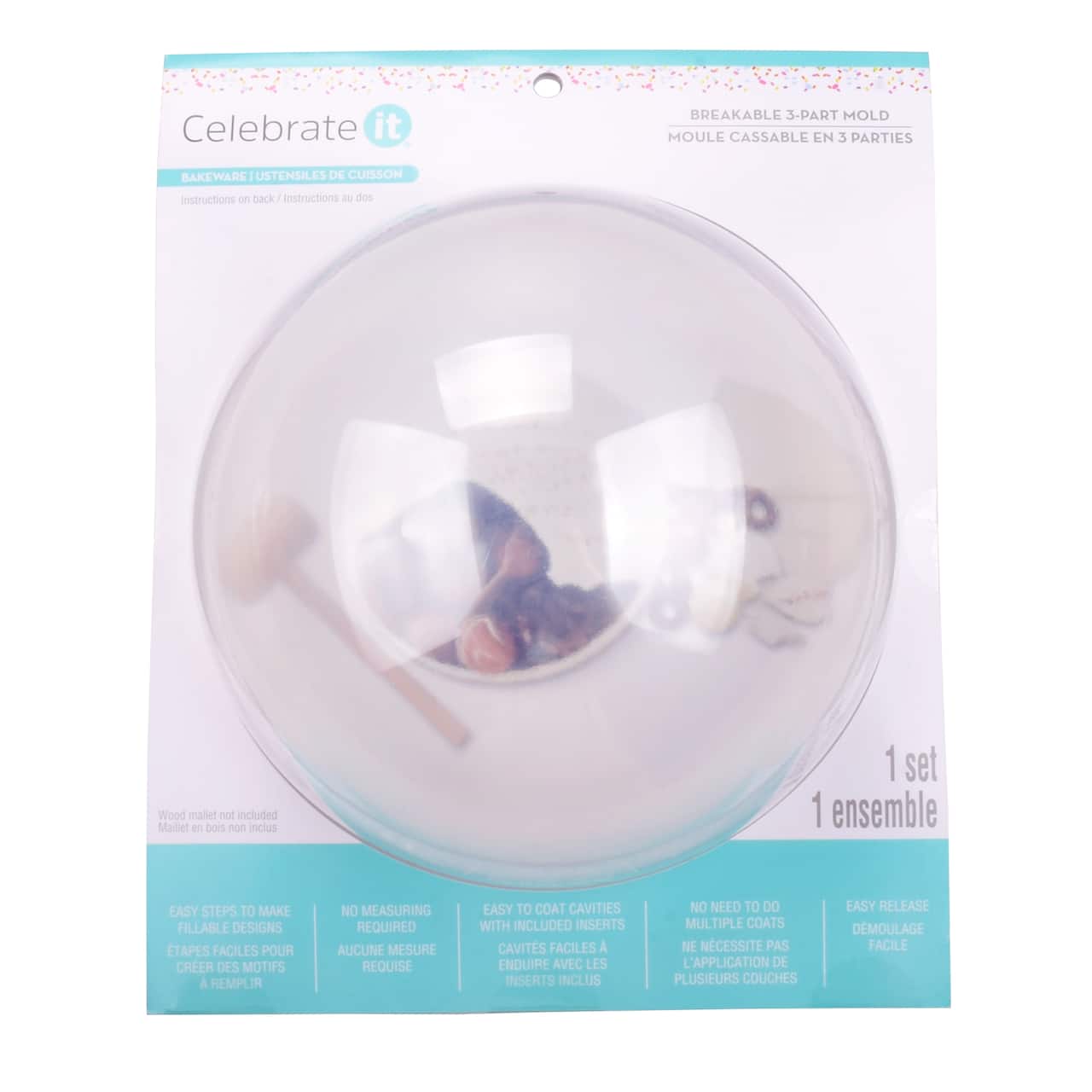 12 Pack: Large Sphere Breakable 3-Part Mold by Celebrate It™